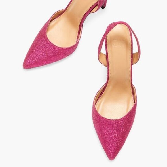 NIB JustFab Fuscia Giselle Sling Back Heels - Size 5.5 - Picture 6 of 16